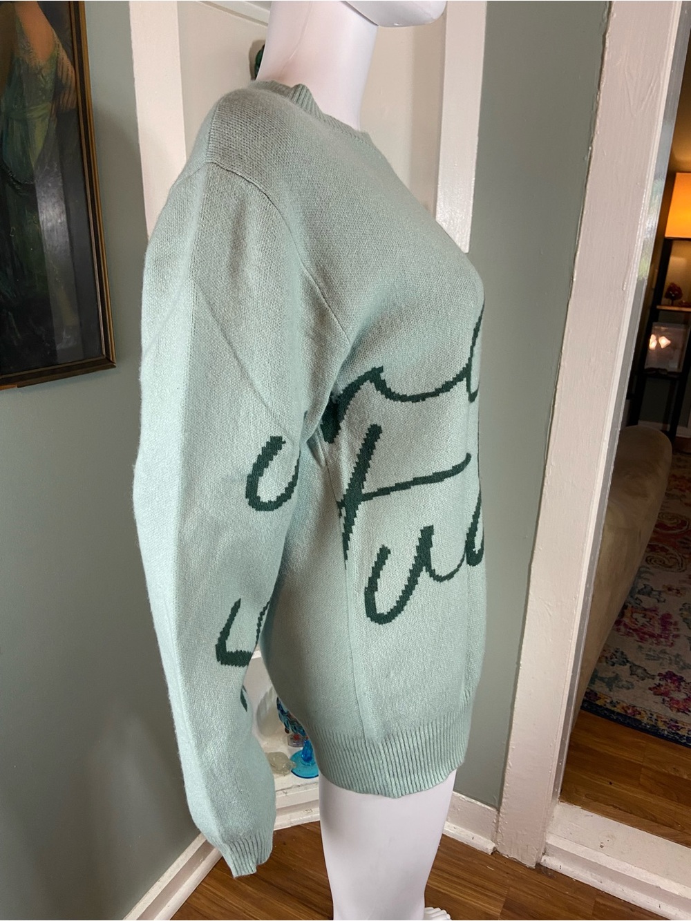 Uncle Studios US Autograph Cursive Sweater Jumper Wool Cashmere Blend Medium M - Picture 6 of 11